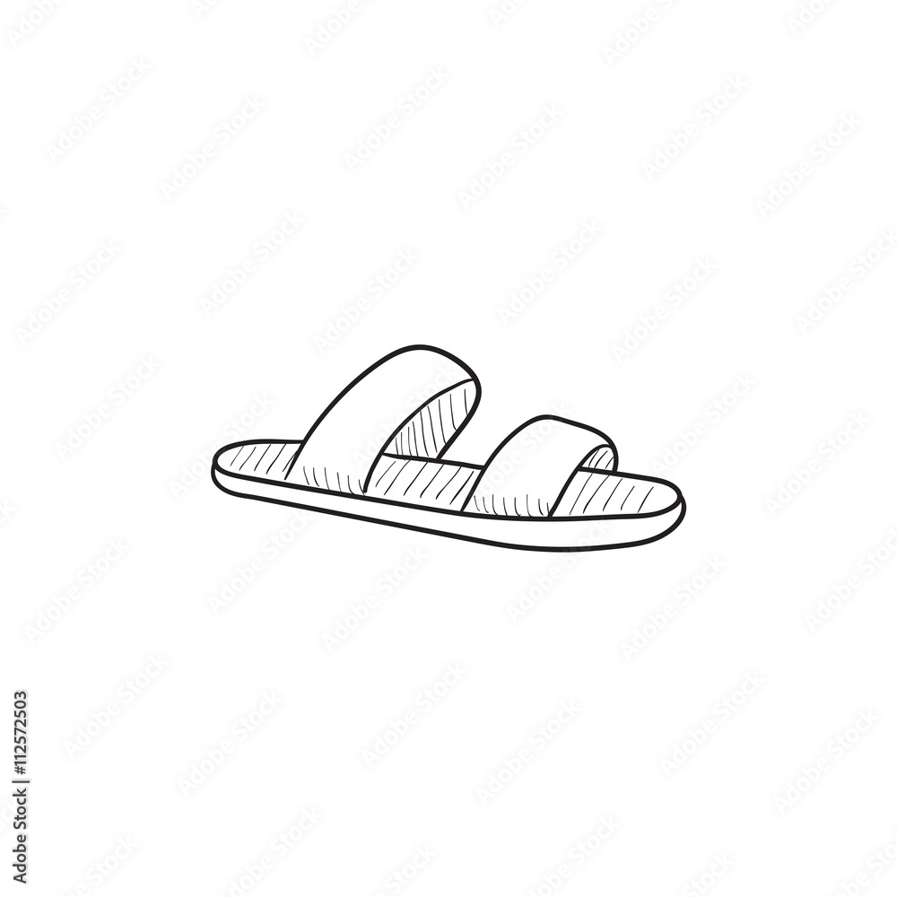 Flip-flops sketch icon. Flip-flops sketch icon.