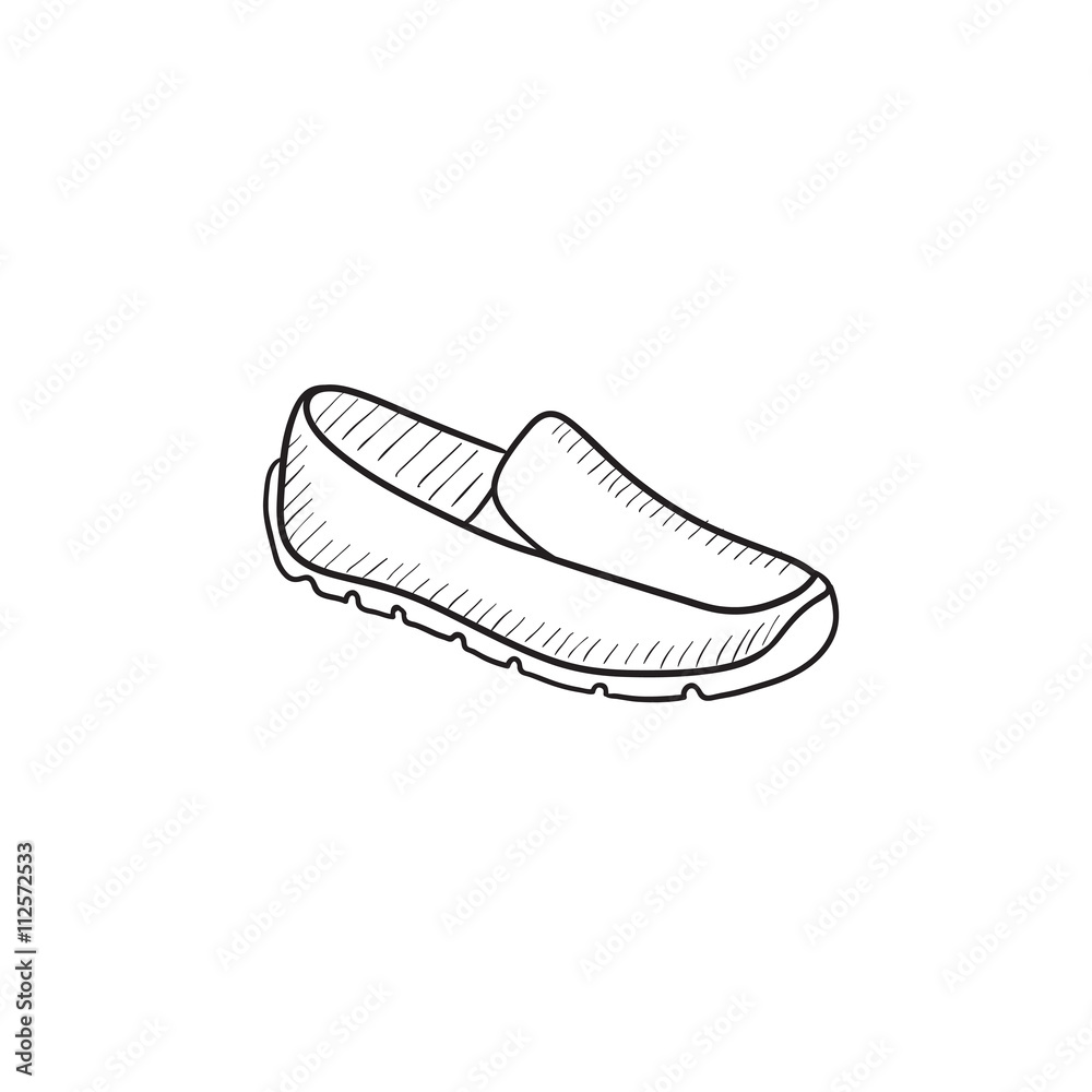 Male shoe sketch icon. Male shoe sketch icon.