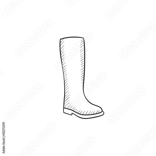 High boot sketch icon. 