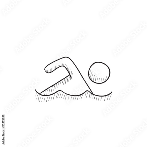 Swimmer sketch icon