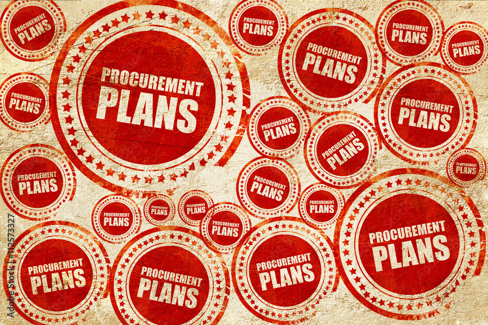 procurement plans, red stamp on a grunge paper texture