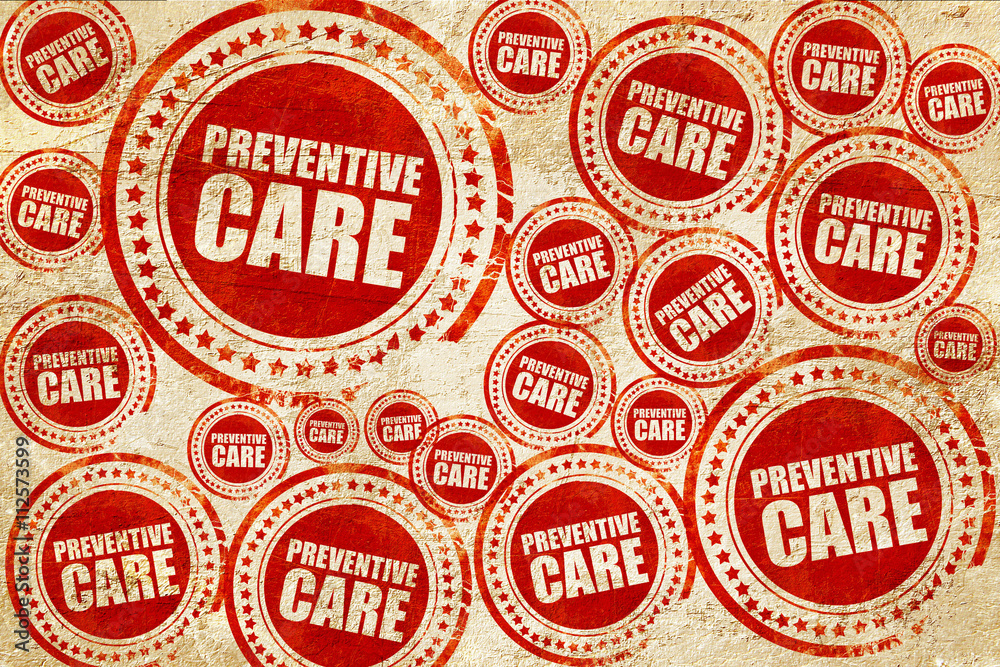 preventive care, red stamp on a grunge paper texture preventive care, red stamp on a grunge paper texture