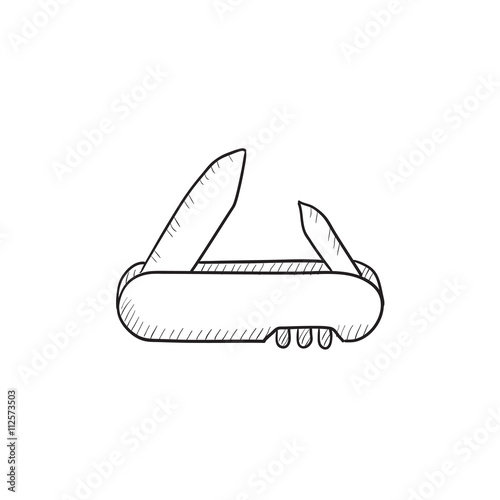 Jackknife sketch icon.