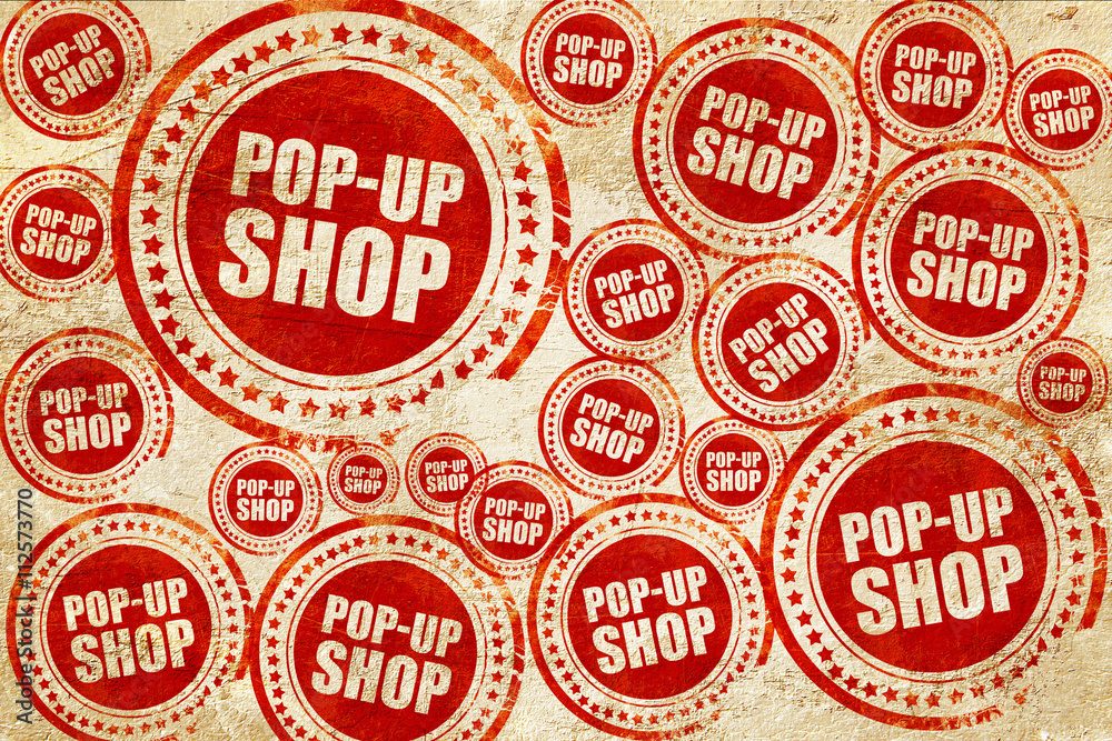 pop-up shop, red stamp on a grunge paper texture pop-up shop, red stamp on a grunge paper texture