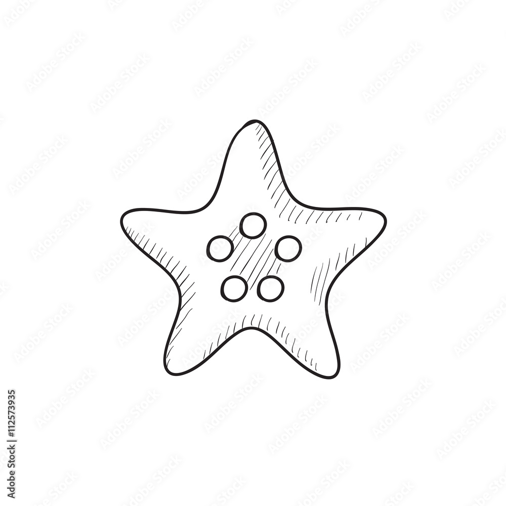 Starfish sketch icon. Starfish sketch icon.