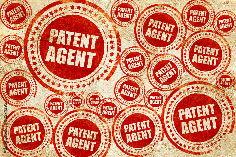 Obraz premium patent agent, red stamp on a grunge paper texture