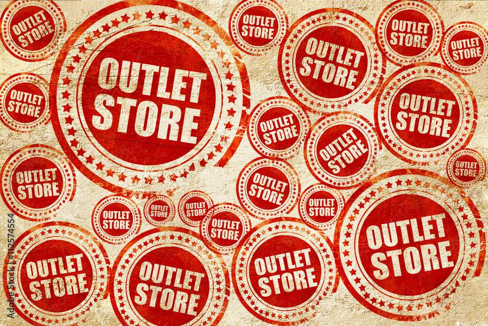 outlet store, red stamp on a grunge paper texture outlet store, red stamp on a grunge paper texture