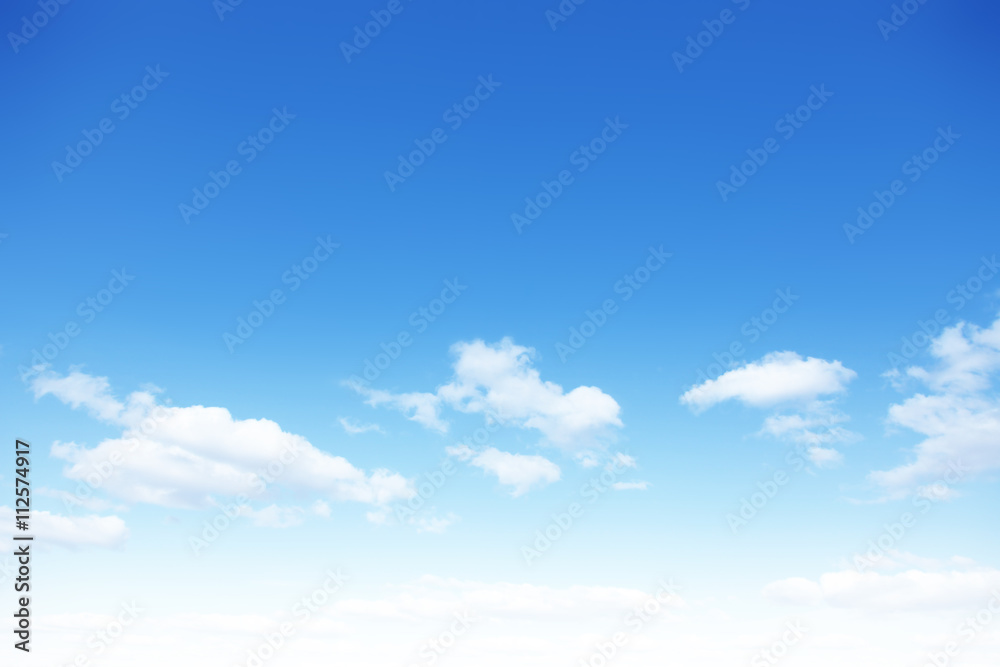Blue sky with clouds.