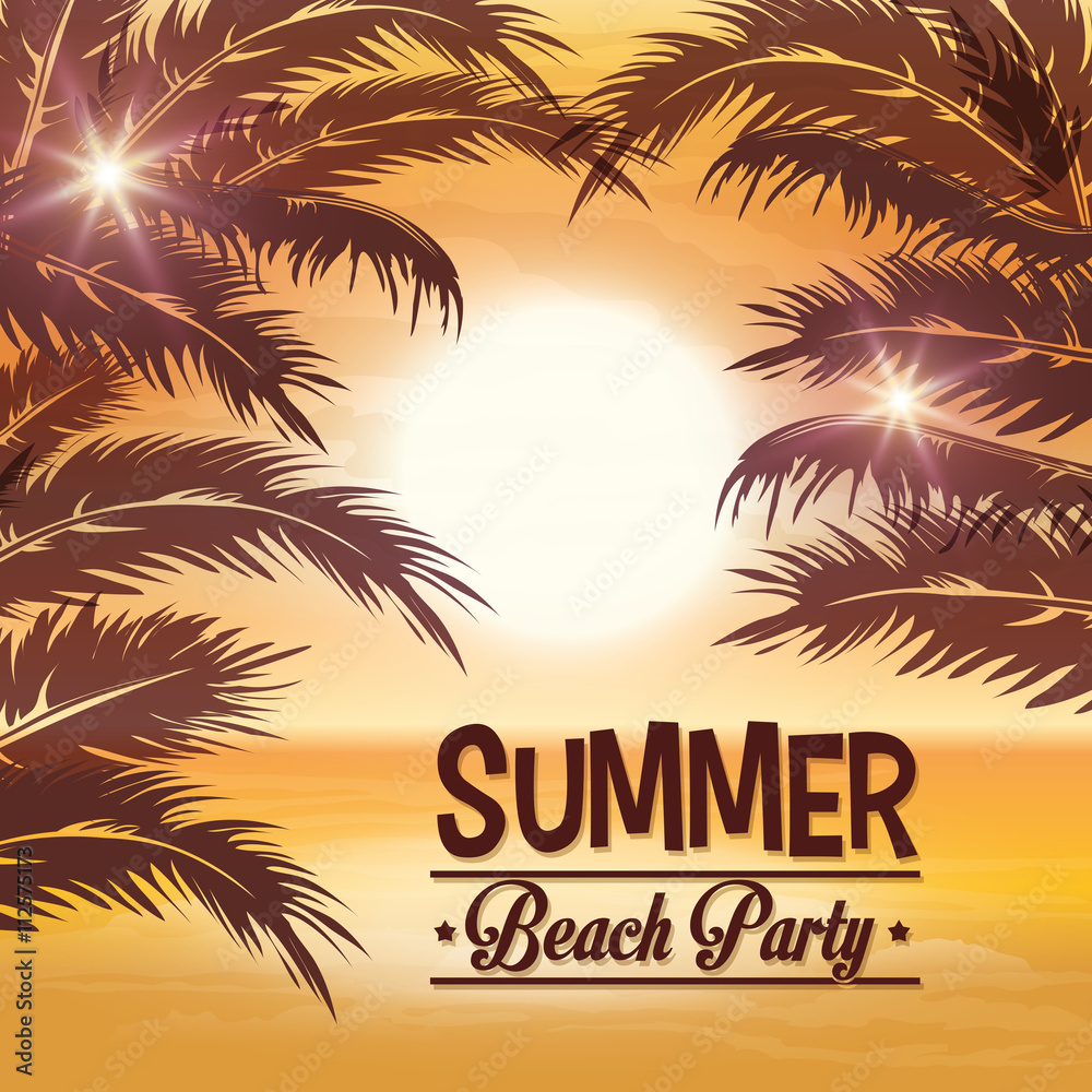 Beach design. Summer icon.  Colorful Illustration , vector