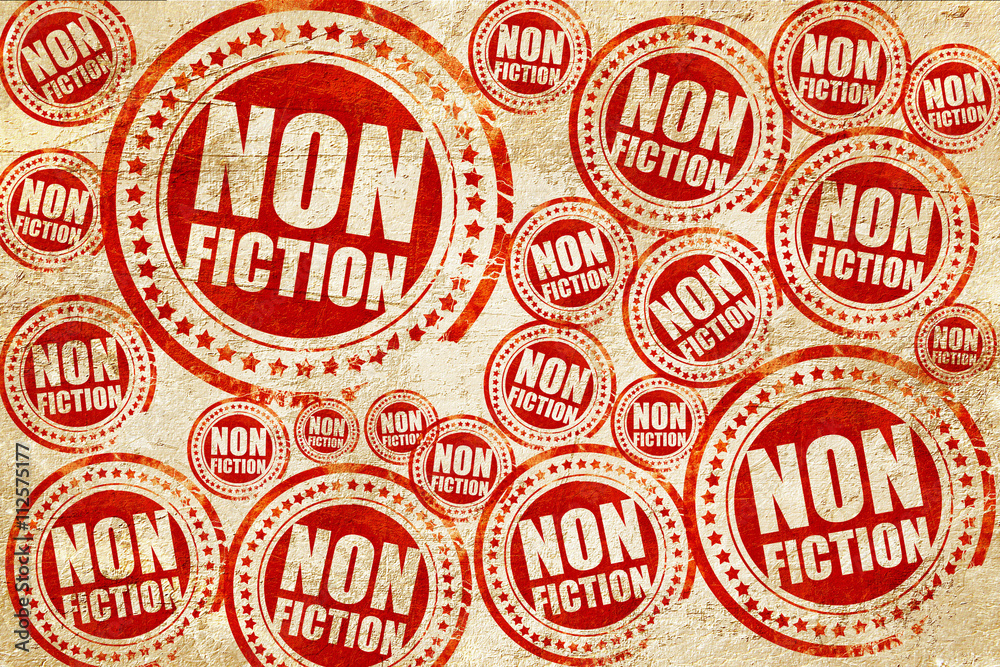 Fototapeta premium non fiction, red stamp on a grunge paper texture