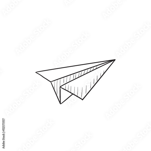 Paper airplane sketch icon