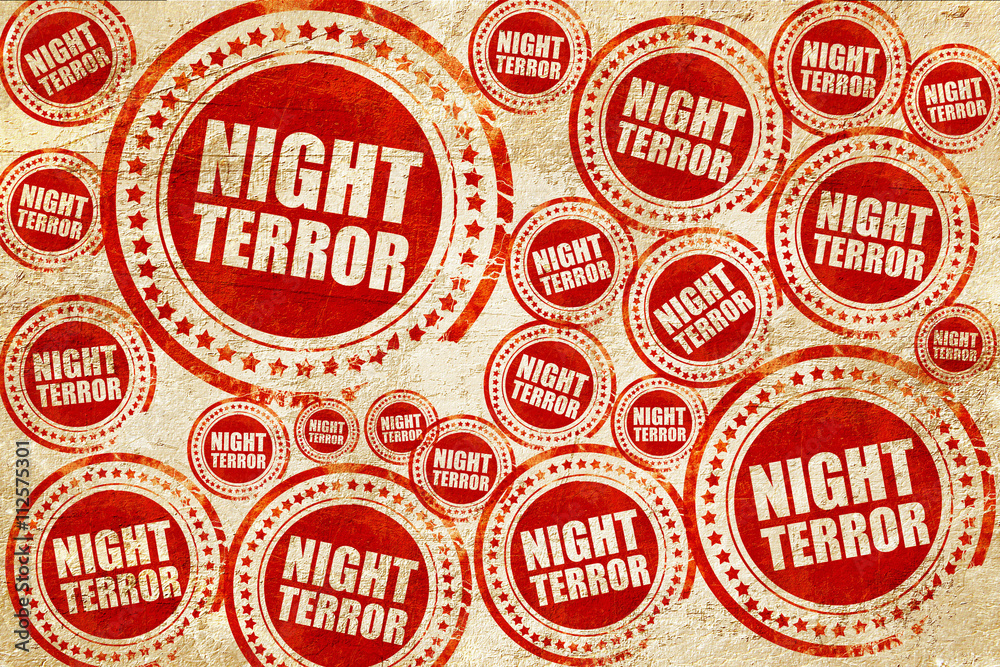 night terror, red stamp on a grunge paper texture