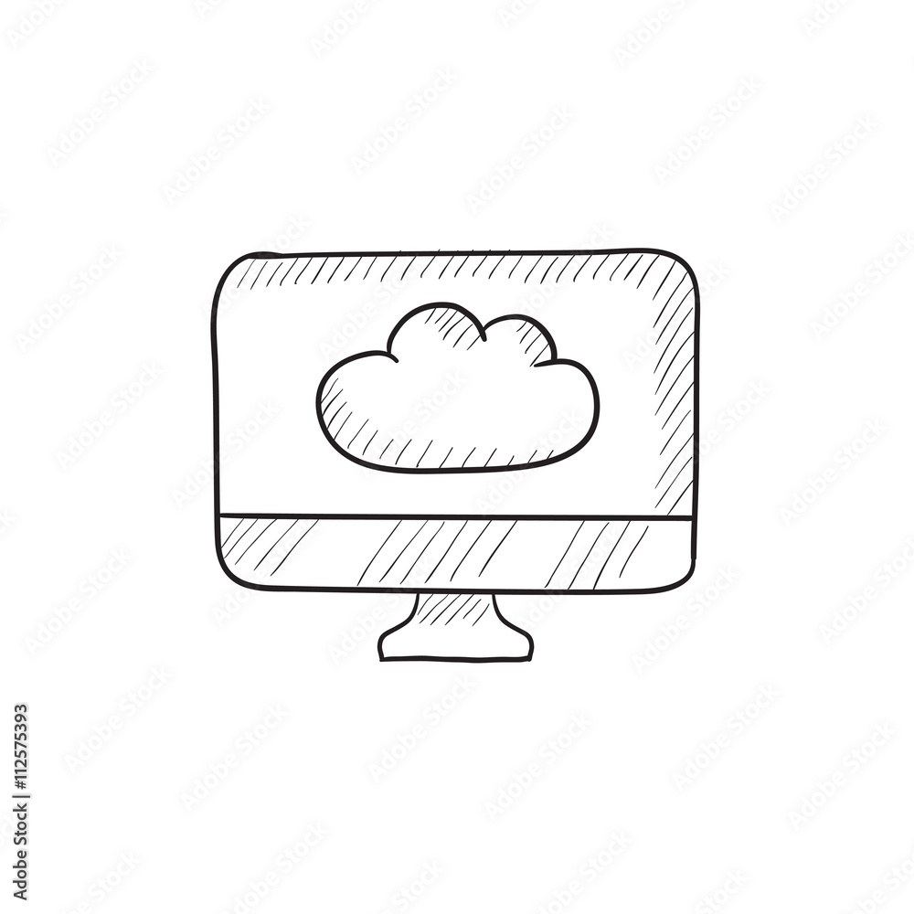 Cloud computing sketch icon. Cloud computing sketch icon.