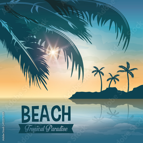 Beach design. Summer icon.  Colorful Illustration , vector © djvstock