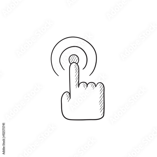 Touch screen gesture sketch icon.