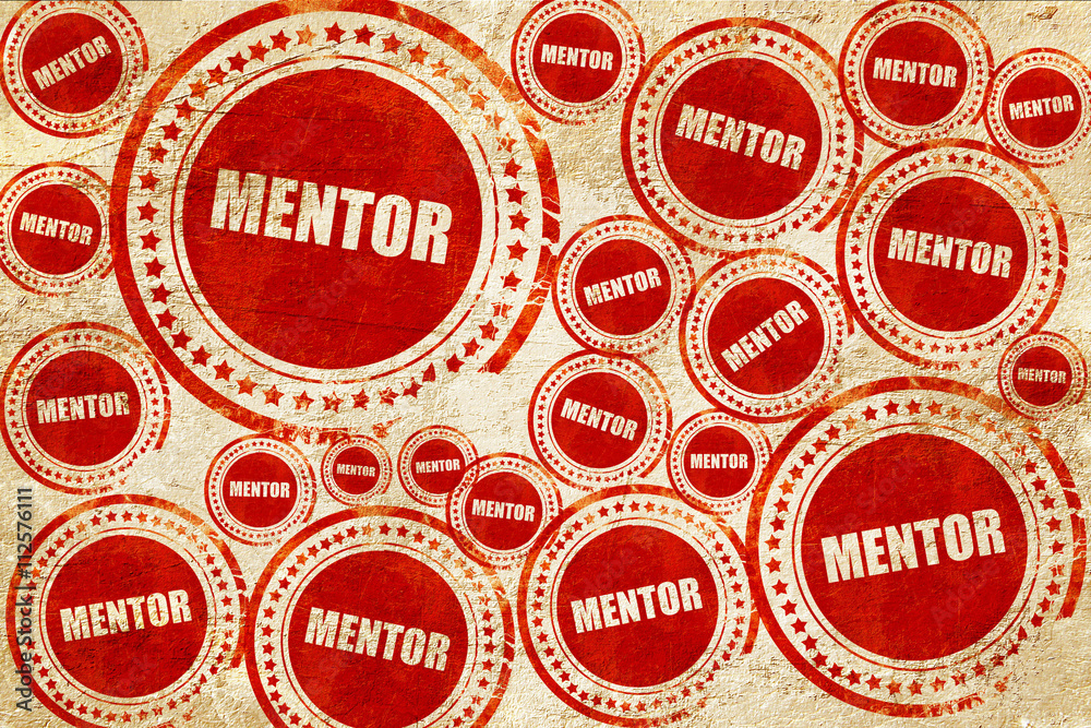 Obraz premium mentor, red stamp on a grunge paper texture