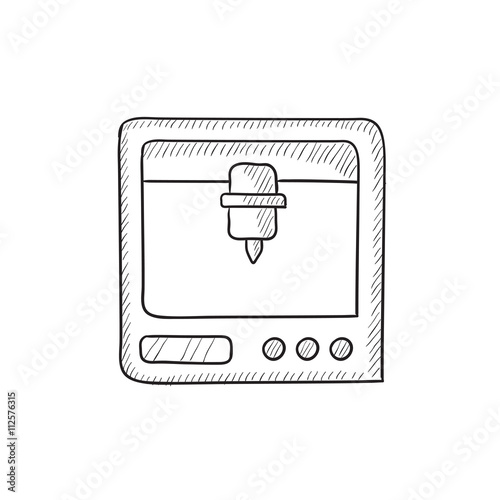 Tree D printing sketch icon.