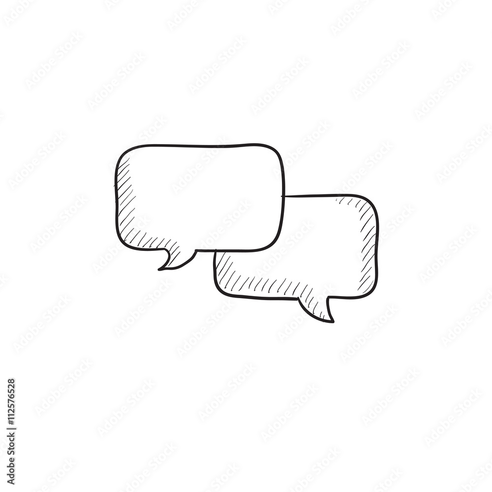 Speech squares sketch icon. Speech squares sketch icon.