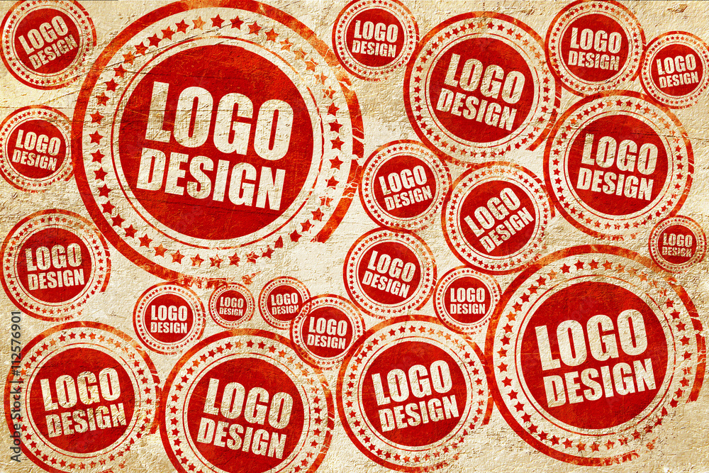 logo design, red stamp on a grunge paper texture