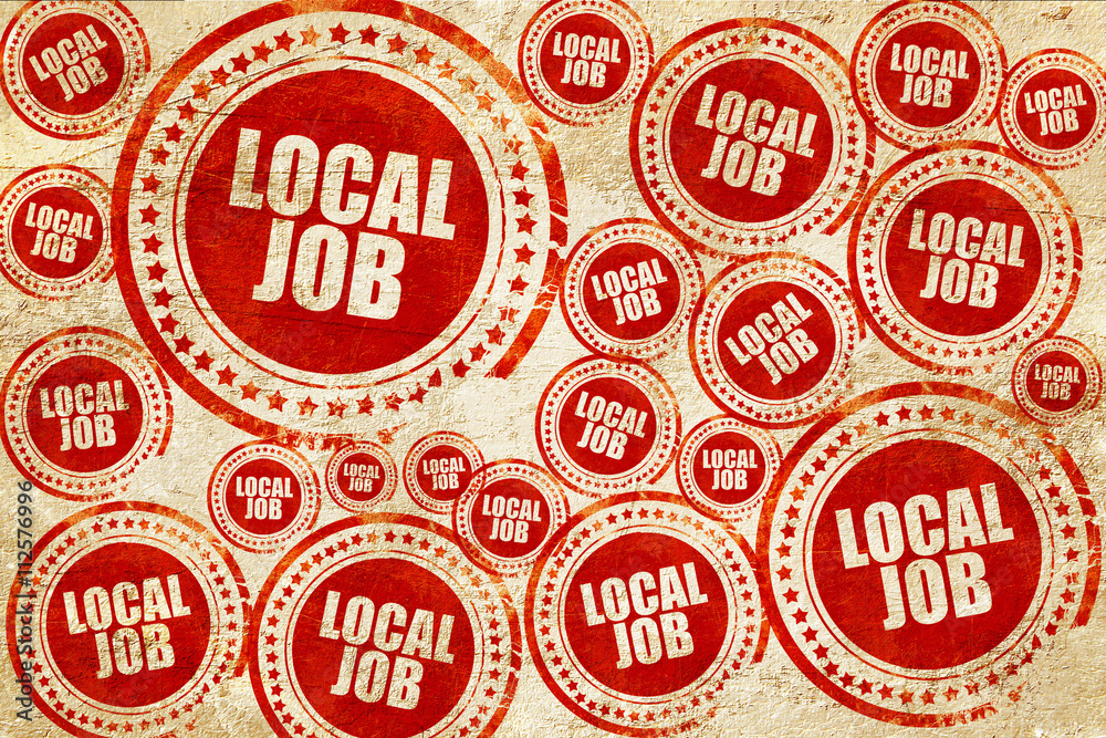 Obraz premium local job, red stamp on a grunge paper texture