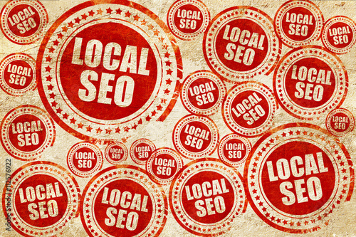 local seo, red stamp on a grunge paper texture