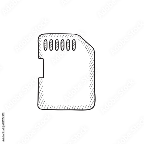 Memory card sketch icon.