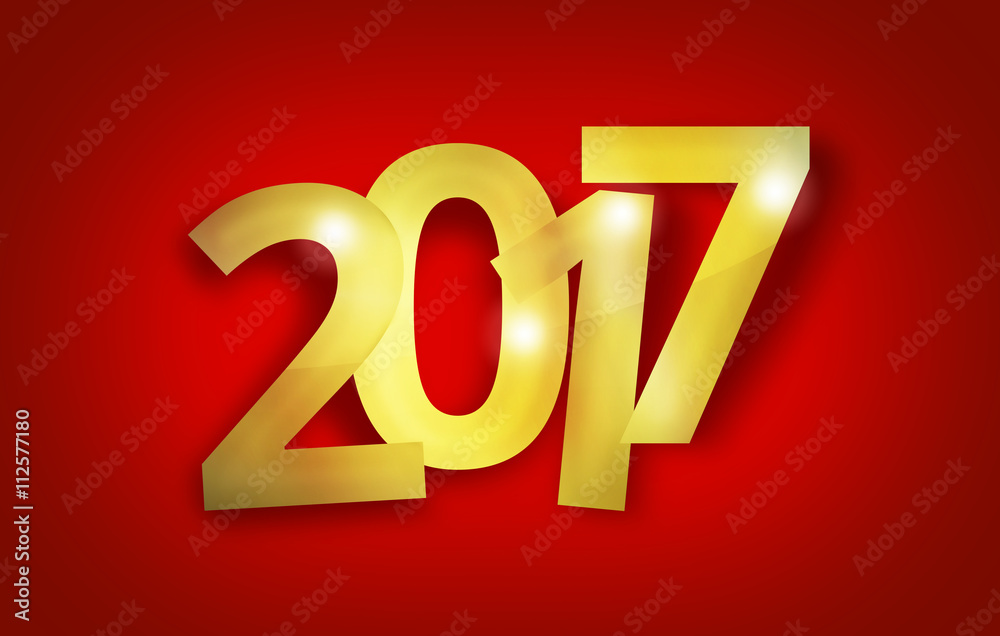 2017 bold font happy new year design