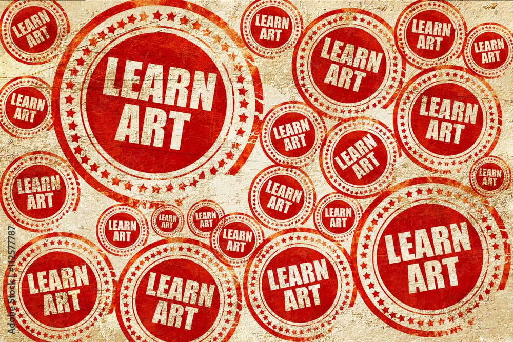 Obraz premium learn art, red stamp on a grunge paper texture