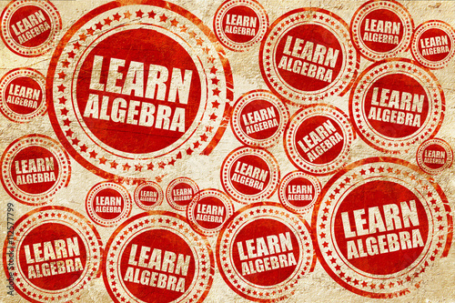 learn algebra  red stamp on a grunge paper texture