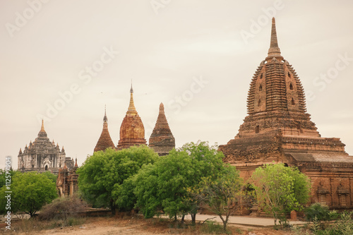 Ancient Temples in Bagan at sunrise