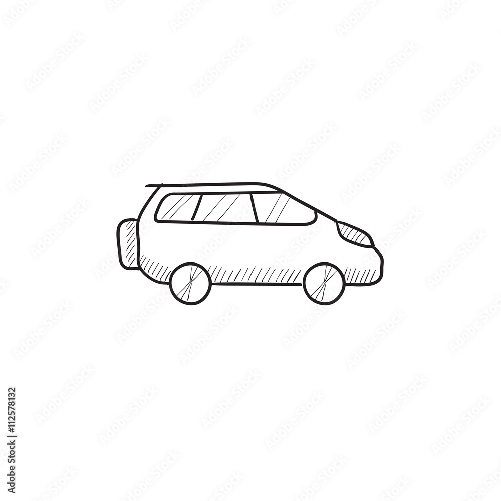 Minivan sketch icon. Minivan sketch icon.