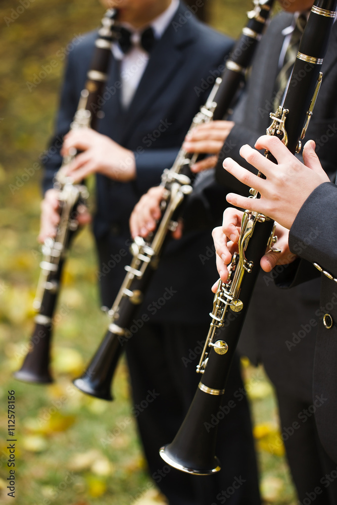 Fototapeta premium group of musicians playing the clarinet.