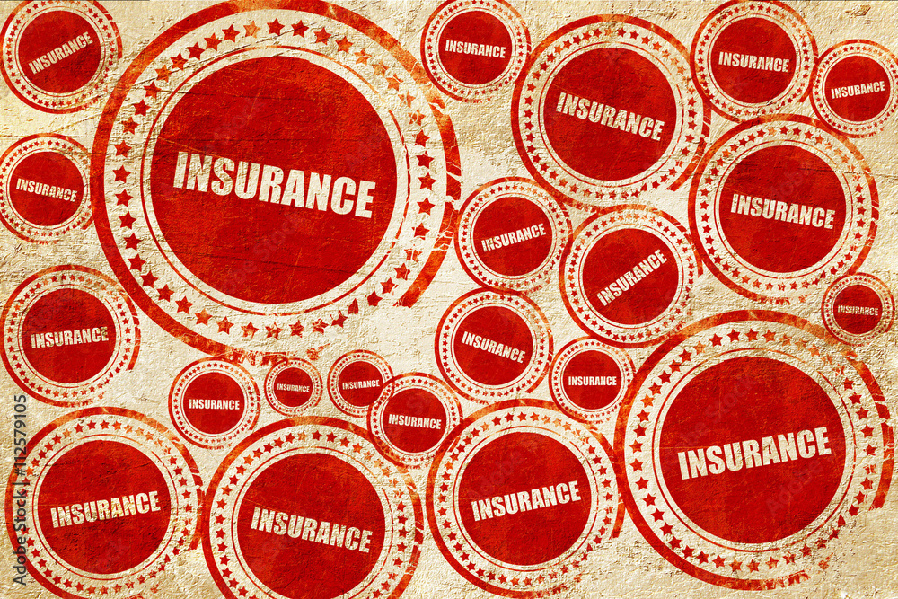 Obraz premium insurance, red stamp on a grunge paper texture