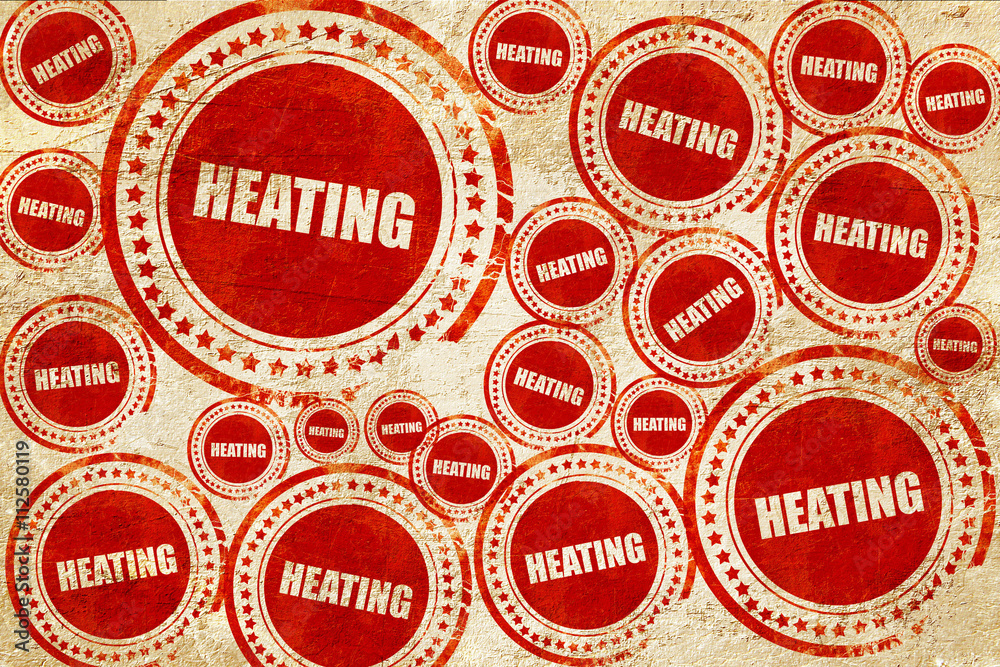 Obraz premium heating, red stamp on a grunge paper texture