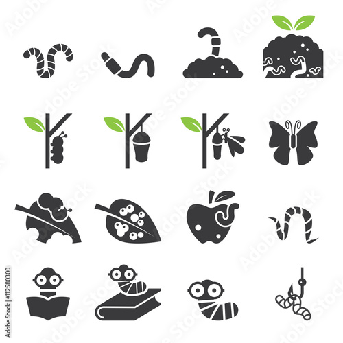 Worm icon set.
