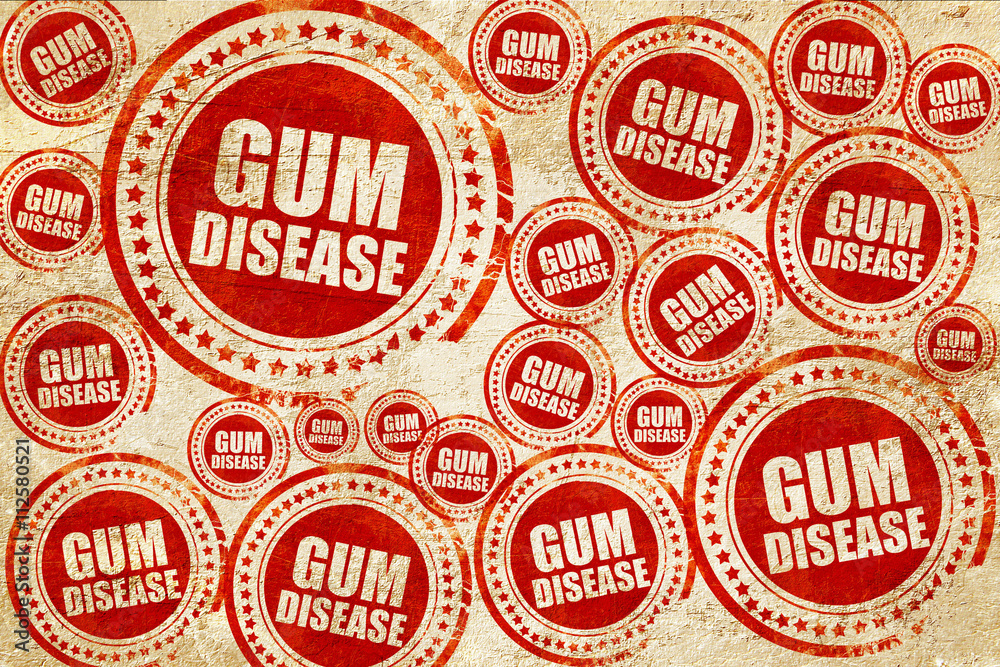 gum disease, red stamp on a grunge paper texture