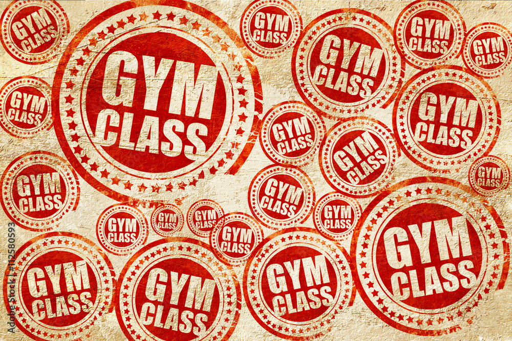 gym class, red stamp on a grunge paper texture gym class, red stamp on a grunge paper texture