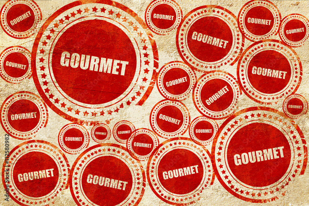 Obraz premium gourmet, red stamp on a grunge paper texture