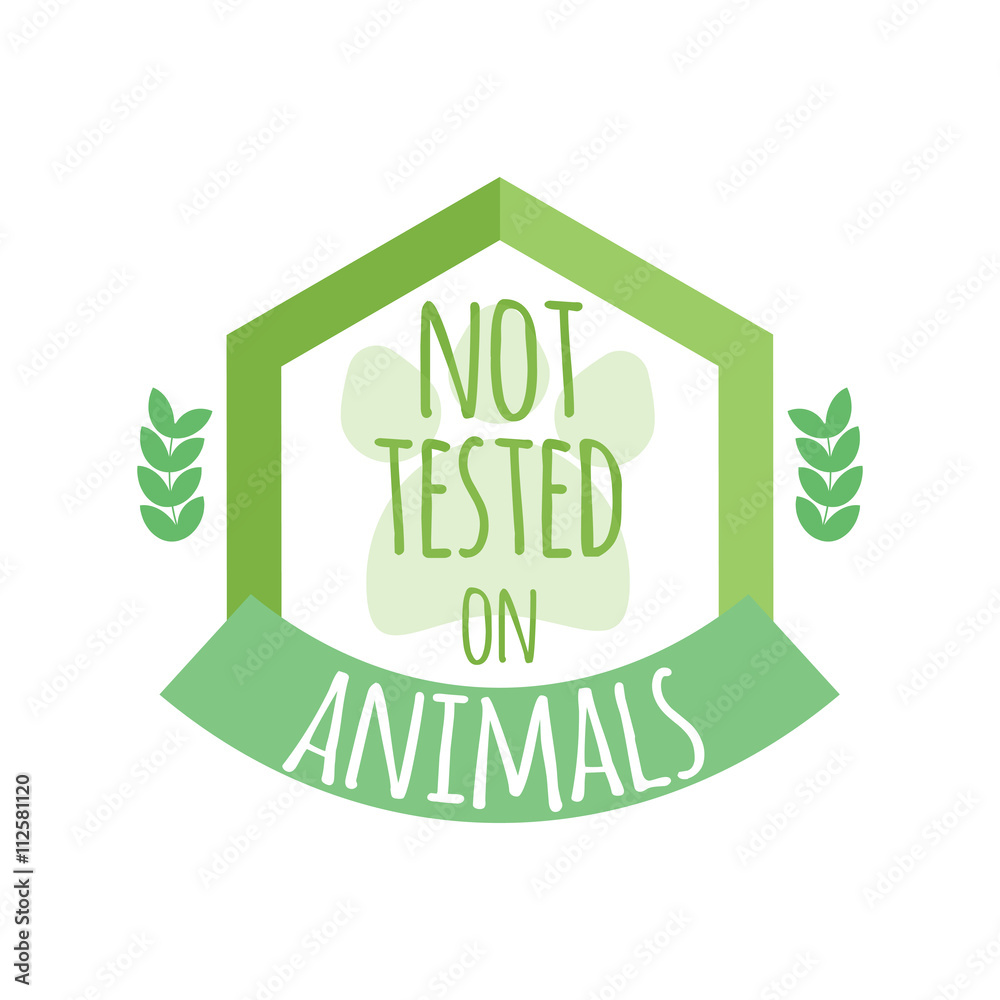 Not tested on animals label or logo Stock Vector | Adobe Stock
