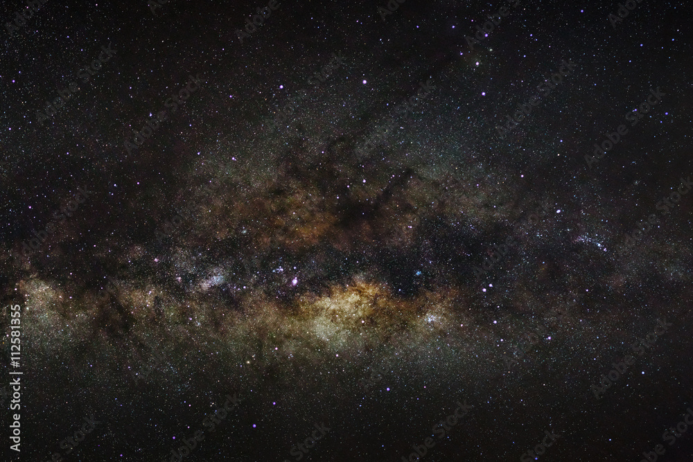 Fototapeta premium milky way galaxy on a night sky, long exposure photograph, with