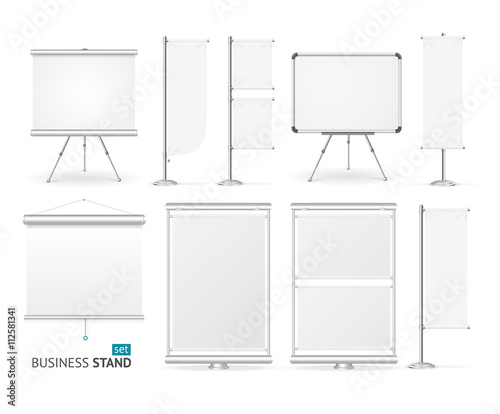 Blank Business Stand Set. Vector