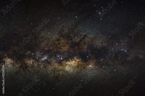 milky way galaxy on a night sky  long exposure photograph  with