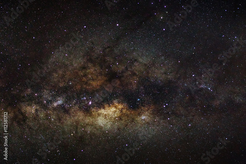 milky way galaxy  long exposure photograph  with grain..