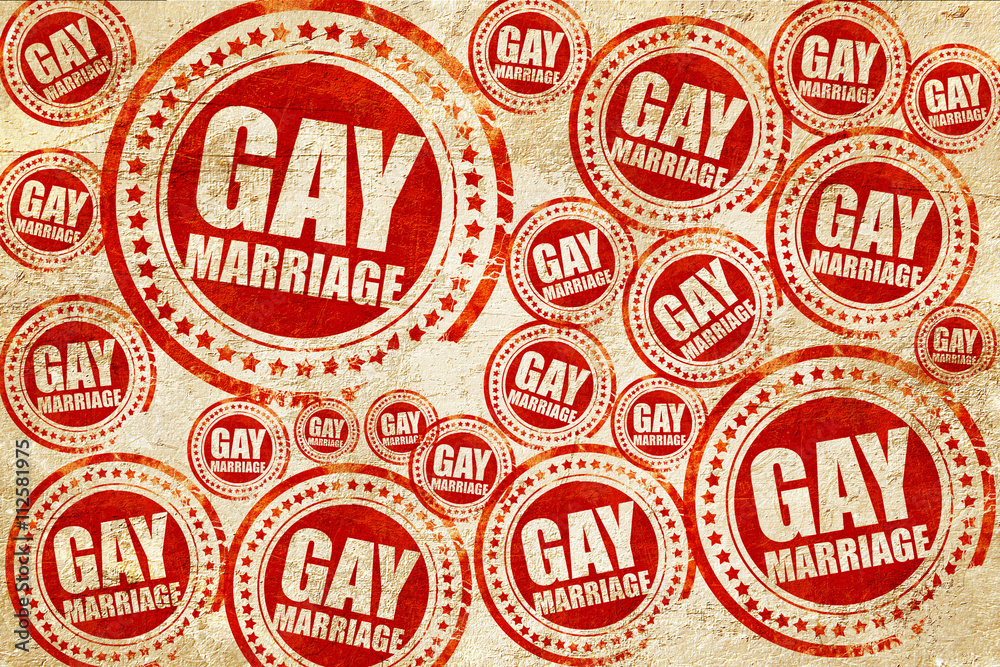 gay marriage, red stamp on a grunge paper texture