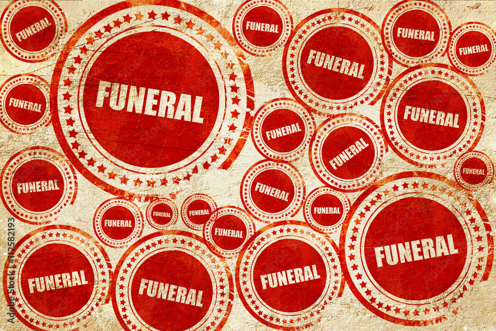 Obraz premium funeral, red stamp on a grunge paper texture