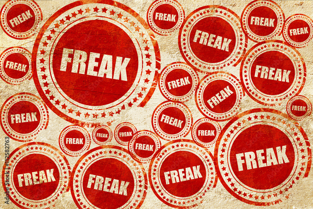 freak, red stamp on a grunge paper texture
