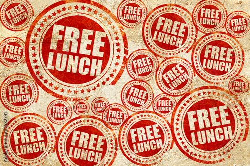 free lunch, red stamp on a grunge paper texture