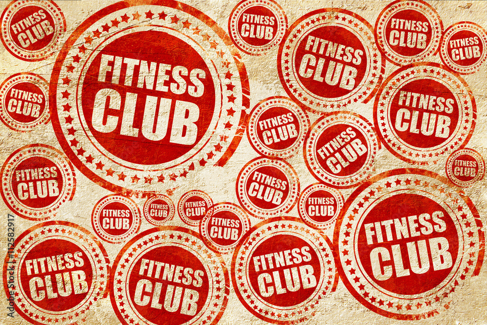 Obraz premium fitness club, red stamp on a grunge paper texture