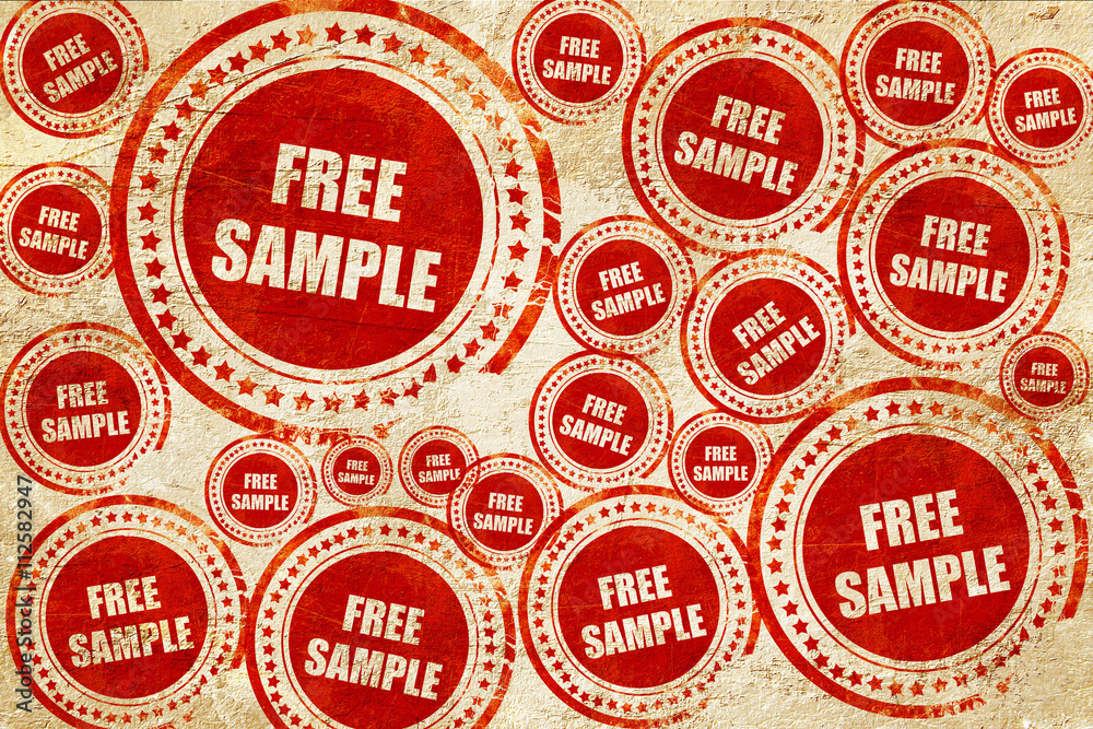 Obraz premium free sample sign, red stamp on a grunge paper texture