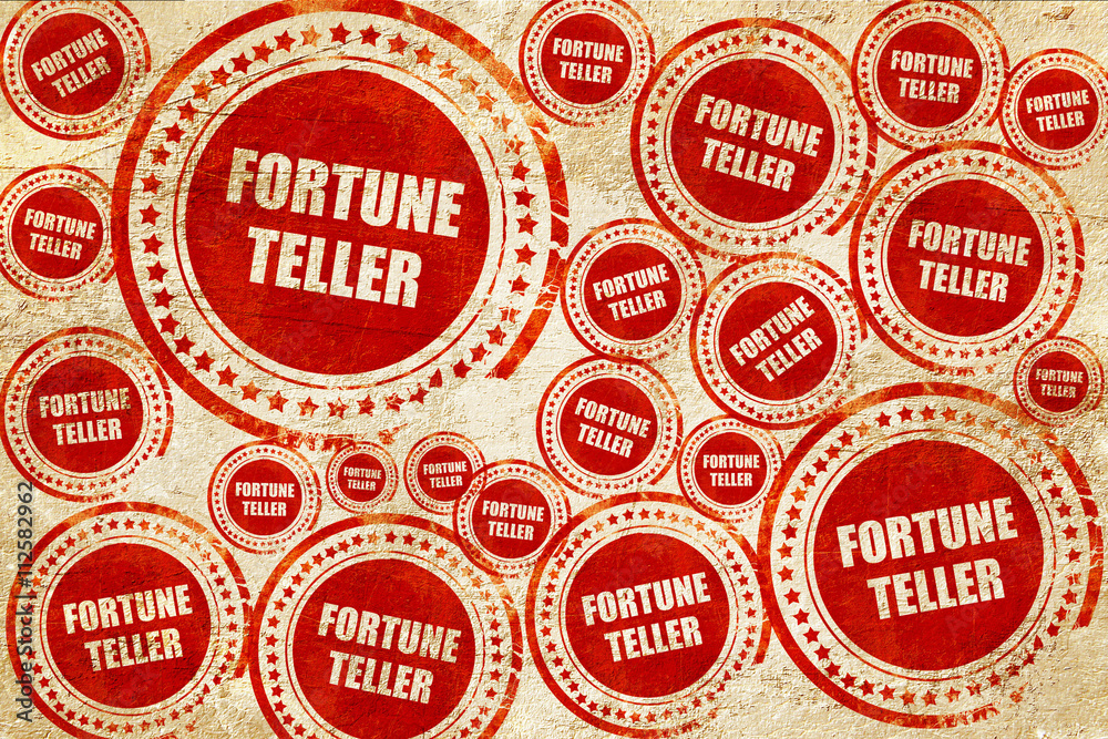 fortune teller, red stamp on a grunge paper texture